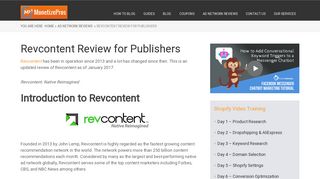 Revcontent Review for Publishers - MonetizePros
