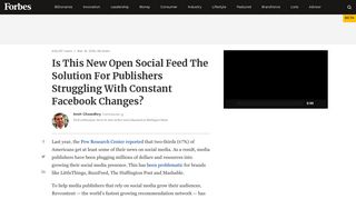 Is This New Open Social Feed The Solution For Publishers Struggling ...
