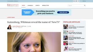 Katzenberg, Whitman reveal name of 'NewTV': Quibi - Bizwomen