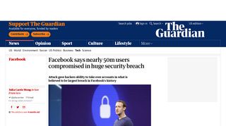Facebook says nearly 50m users compromised in huge security ...