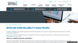 Revelian Work Reliability Scale (RWRS) - IML