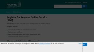 Register for Revenue Online Service (ROS)