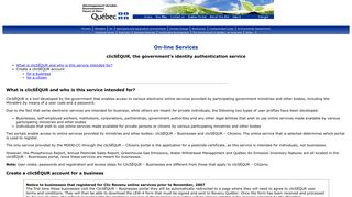 On-line Services - clicSÉQUR, the government's identity authentication ...