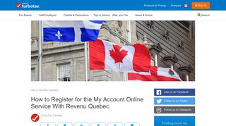 How to Register for the My Account Online Service With Revenu Quebec