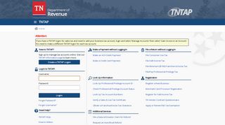tntap - Revenue External Portal - TN.gov
