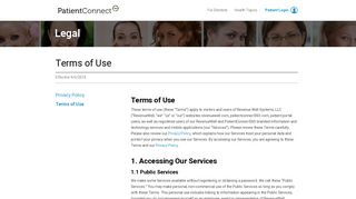 Terms of Use - PatientConnect365