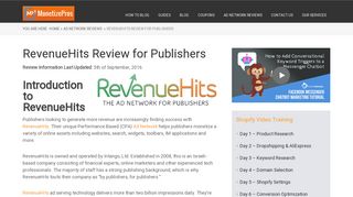 RevenueHits Review for Publishers - MonetizePros