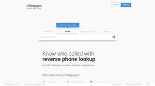 Reverse Phone Lookup | Phone Number Search | Whitepages