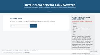 reverse phone detective login password - WordPress.com