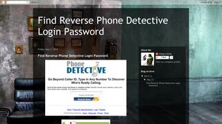 Find Reverse Phone Detective Login Password