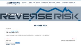Reverse Risk - Presidio Technology Partners