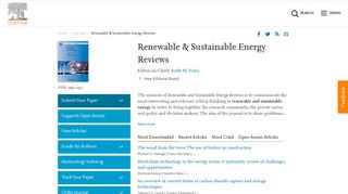 Renewable & Sustainable Energy Reviews - Journal - Elsevier