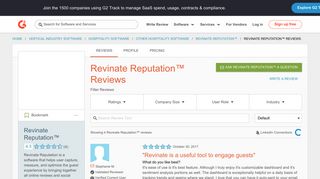 Revinate Reputation™ Reviews 2019 | G2 Crowd