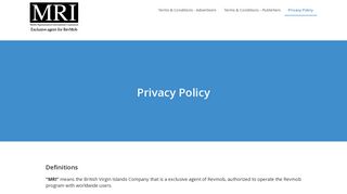 Privacy Policy - MRI