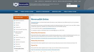 RevenueSA Online - RevenueSA