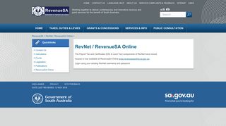 RevNet / RevenueSA Online - RevenueSA