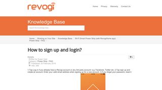 Revogi Support - How to sign up and login?