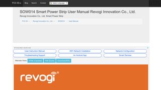 SOW014 Smart Power Strip User Manual Revogi Innovation Co., Ltd.