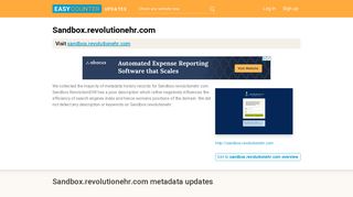 Sandbox RevolutionEHR (Sandbox.revolutionehr.com) - RevolutionEHR