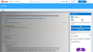 In case anyone didn't know, RevolutionTT has open signups this ...