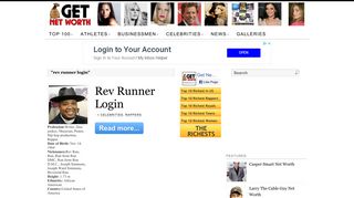 Rev Runner Login - Rev Run Net Worth