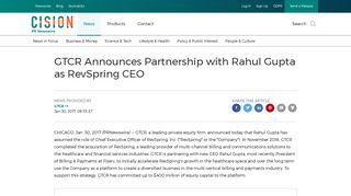 GTCR Announces Partnership with Rahul Gupta as RevSpring CEO