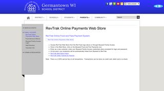 Germantown School District - RevTrak Online Payments Web Store
