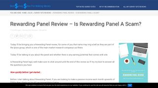Rewarding Panel Review - Is Rewarding Panel A Scam? - Best ...