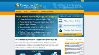 Rewarding Ways - Make Money Online - Best Paid Survey Site