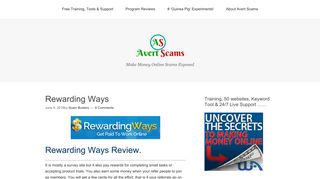 Rewarding Ways - Is it Legit or a Scam? | Avert Scams