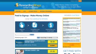 Rewarding Ways - Paid to Signup - Make Money Online