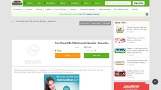 Free Reward Me P&G Cosmetic Samples - Rewardme - IndiaFreeStuff