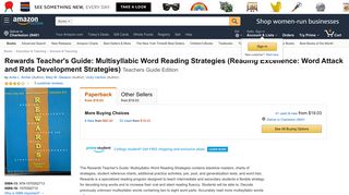 Amazon.com: Rewards Teacher's Guide: Multisyllabic Word Reading ...