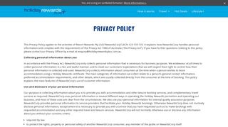 Privacy Policy - Holiday Rewards Plus