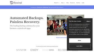 Rewind Backups - The top rated backup service for web apps