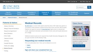 Medical Records | UNC REX Healthcare