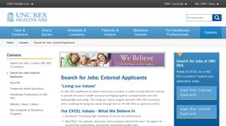Search for Jobs | UNC REX Healthcare