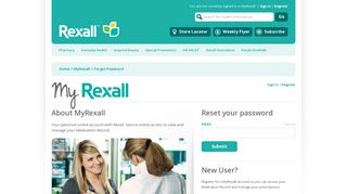 Rexall.ca | MyRexall | Forgot Password