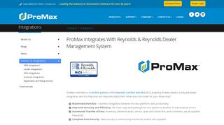 ProMax provides a two-way integration with Reynolds & Reynolds