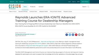 Reynolds Launches ERA-IGNITE Advanced Training Course for ...