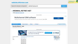 webmail.reyrey.net at WI. Reynolds Webmail - Login - Website Informer