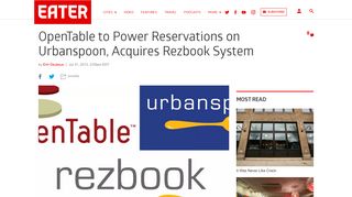 OpenTable to Power Reservations on Urbanspoon, Acquires Rezbook ...