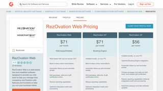RezOvation Web Pricing 2019 | G2 Crowd