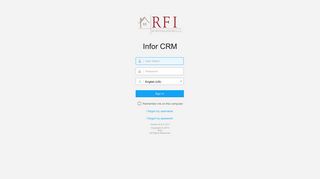 Sign in to Infor CRM Customer Portal