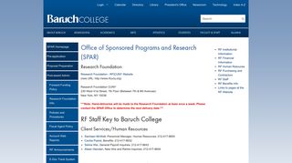 SPAR: CUNY Research Foundation Information - Baruch College