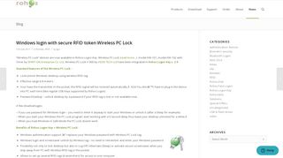 Windows login with secure RFID token Wireless PC Lock – Rohos