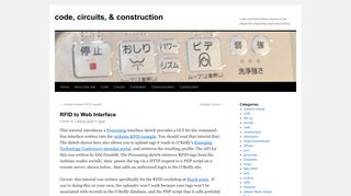 RFID to Web Interface | code, circuits, & construction - Tom Igoe