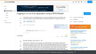 Logging in or out of an application using a RFID Reader - Stack ...