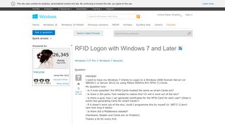 RFID Logon with Windows 7 and Later - Microsoft
