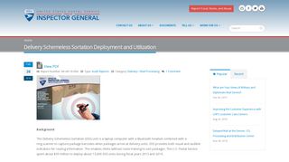 Delivery Schemeless Sortation Deployment and Utilization | USPS ...